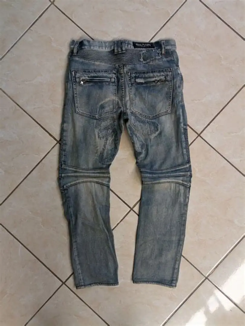 Jeans Balmain Biker Denim Distressed