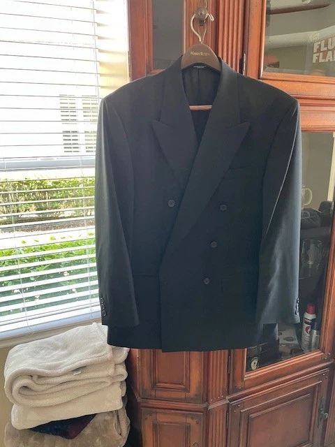 Saco Cruzado Negro Elegante Harry Rosen Talla M